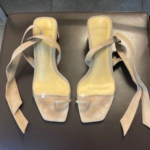 Alexandre Birman nude suede sandals, size 37.5